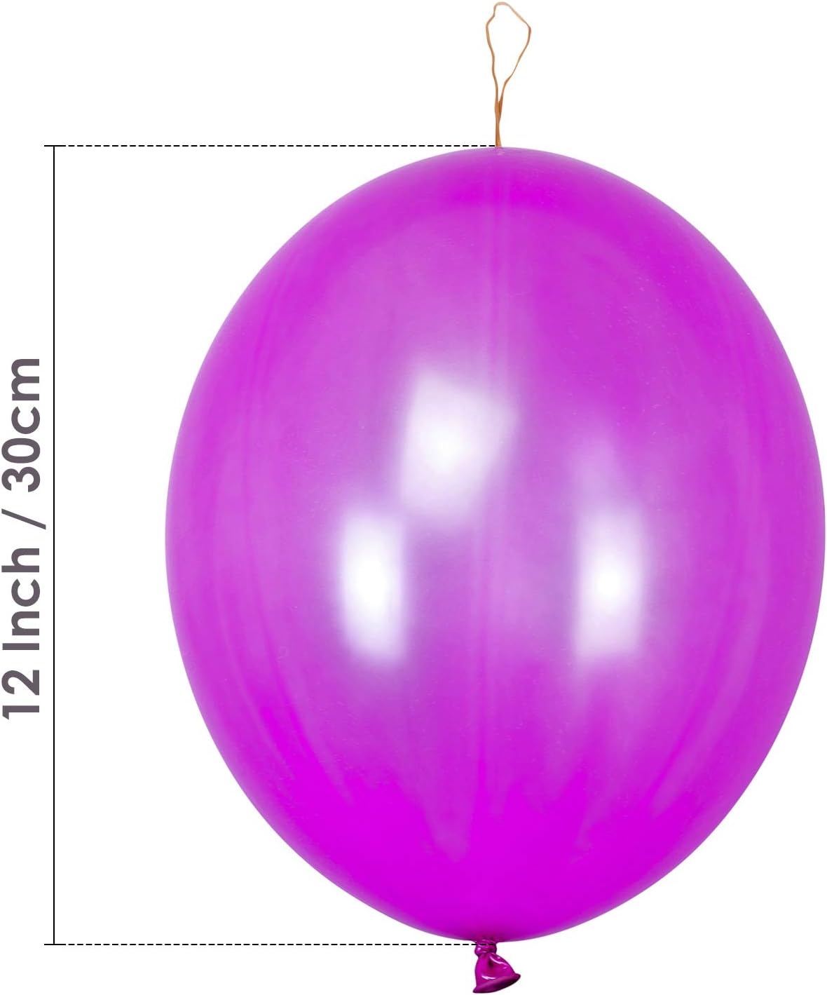 Trimming Shop 10PCS Large Punch Balloons for Kids 12 Inch Thick & Strong Bouncy Balloons with Elastic String - Image 3