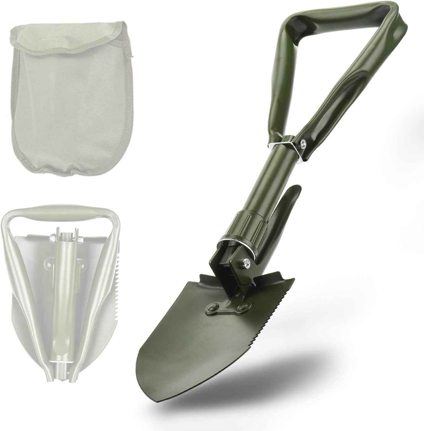SUNHOO Collapsible Shovel Mini, Folding Spade Shovels for Digging, Portable Backpacking Car Emergency Kit, Military Style Entrenching Tool for Gardening | Lawn | Camping | Snow | Off Road : Garden & Outdoor