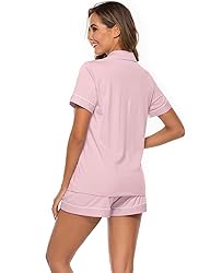 COLORFULLEAF Womens 100% Cotton Pajamas Short Set