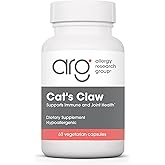 Allergy Research Group Cat's Claw - Inner Bark Extract, Joint Health & Immune Support, Herbal Supplement, Organic, Vegetarian Capsules - 60 Count