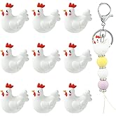 WEWAYSMILE 10 Pcs 3D Chick Silicone Focal Beads for Keychain Making Cute Animals Focal Beads for Pens DIY Bracelets Necklaces Lanyards Beaded Craft Supplies