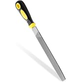 TOYIKOM 8 Inch Flat Hand Metal File,Durable Metal Files for Steel,Wood File | High Carbon Steel Files Tools for Metal Wood and Stone Trimming, Shaping, Bastard File with Uniform Teeth &amp; Ergonomic Handle