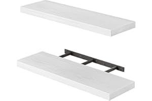 Fixwal Floating Shelves for Wall, 22" Long Wall Mounted Rustic Wood Shelves for Living Room, Bedroom, Bathroom and Kitchen, f