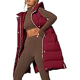 Inorin Womens Down Vest with Stand Collar Thick Hooded Sleeveless Long Coats Jacket