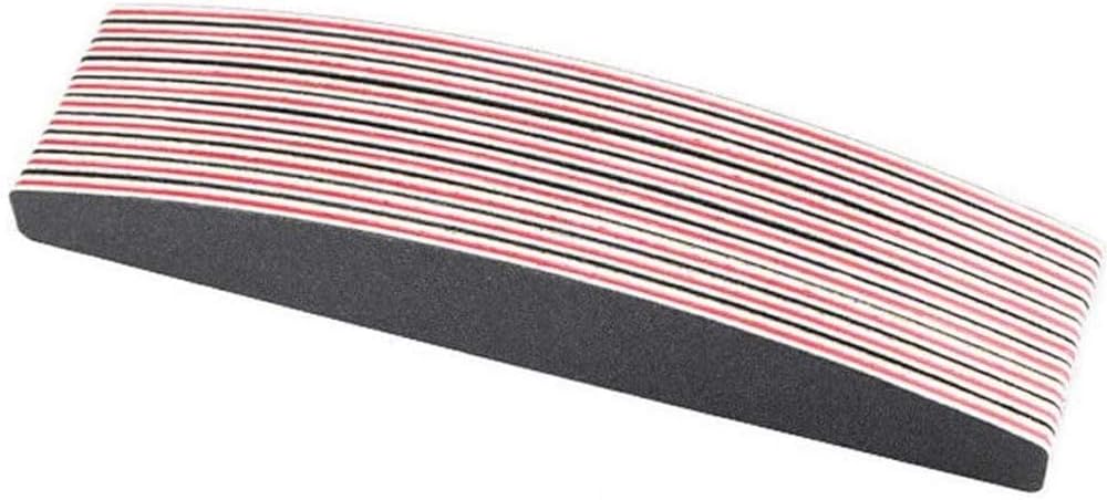 10 x Half Moon Nail Files Buffer Emery Board Manicure Black 100/180 grit Curved Tips Black Curve Buffing Buffer Professional Pro Sanding - Image 4