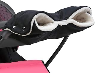 Kinderwagen Handwärmer,DIAOPROTECT Kinderwagen Handschuhe Handmuff mit Fleece Innenseite,Kinderwagenmuff Atmungsaktiv Wasserfest Winddicht, Universalgröße für Kinderwagen Buggy,Radanhänger(Schwarz)