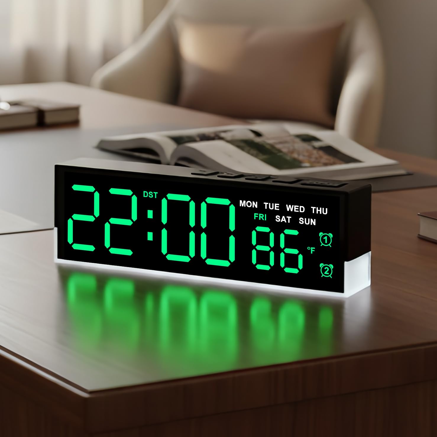 Photo 1 of **zyzamay 7-Inch Modern LED Digital Alarm Clock with Dual Alarms & Soft Bottom Light?Displays Time, Date, Day, Temperature ?3-Level Auto/Manual Brightness, DST, USB or Battery Powered Desk Clock,Green
**25 Sheets Brown Cardstock 8.5 x 11, 92lb/250gsm Kraf