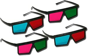 3D Glasses Variety Pack - Gems(tm) Ultimate 3D Glasses - (Red/Cyan 2 Pairs) (Magenta/Green 2 Pairs) for Ice Age 3: Dawn of The Dinosaurs 3D, Call of the Wild 3D, Hannah Montana 3D, Monsters Vs. Aliens 3D, Journey to the center of the earth 3D
