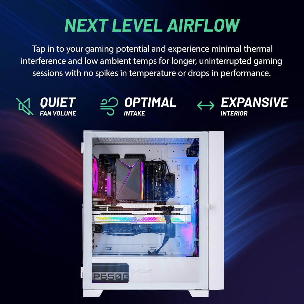Skytech Gaming Shiva Gaming PC Desktop – Intel Core i5 12400F 2.5 GHz, NVIDIA RTX 4060, 1TB NVME SSD, 16GB DDR4 RAM 3200, 650W Gold PSU, 11AC Wi-Fi, Windows 11 Home 64-bit,White