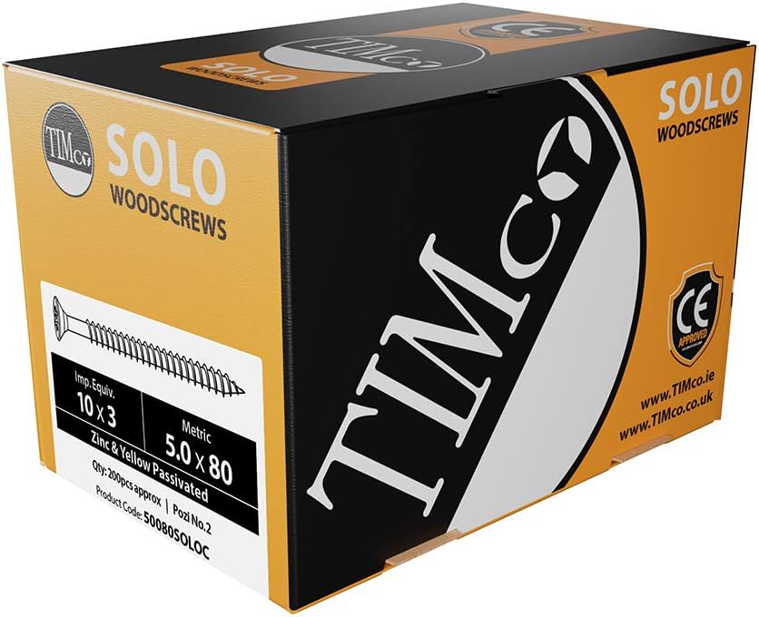 TIMCO Solo Chipboard & Woodscrews, Gold, 5.0 x 80, Box of 200 - Image 4