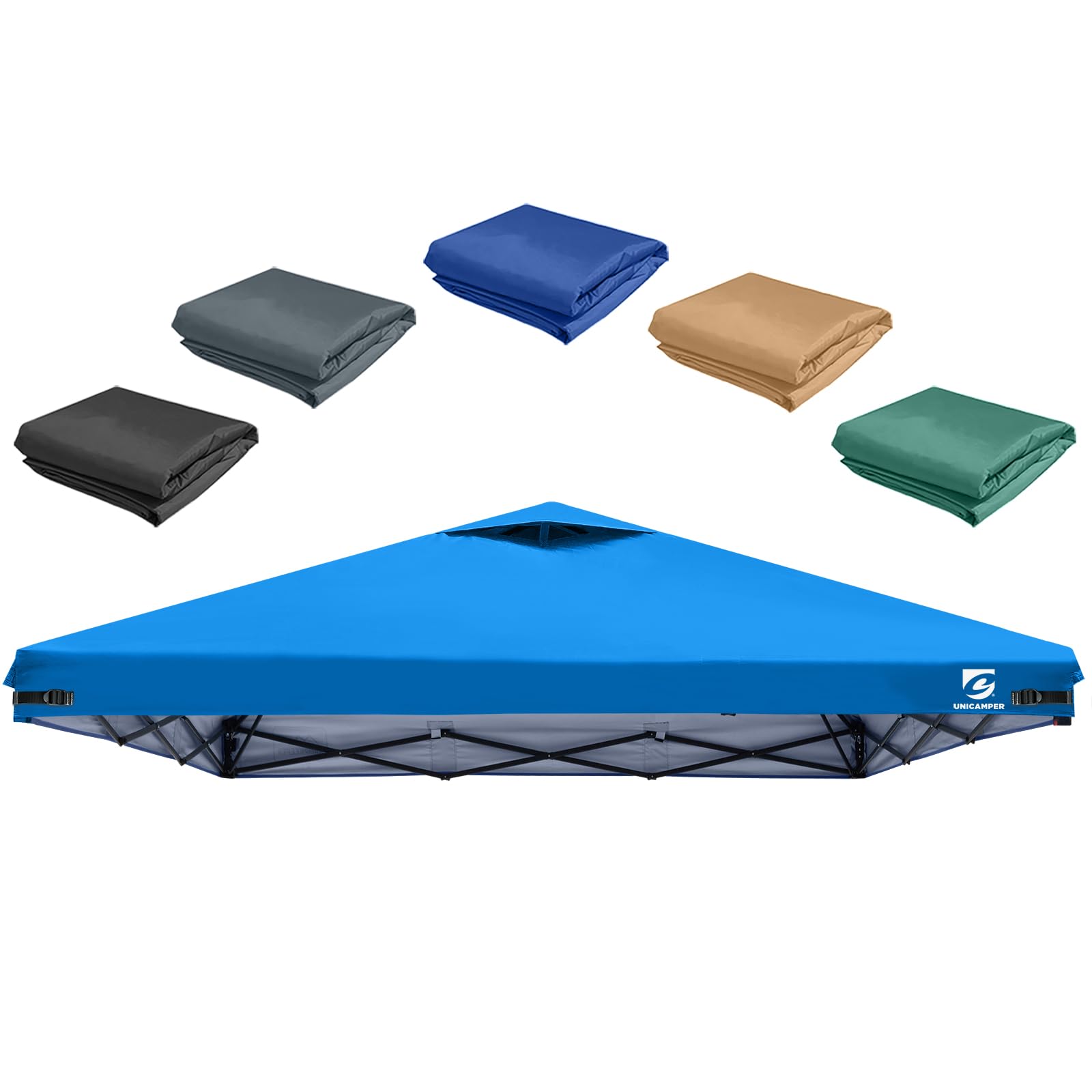 Photo 1 of 10x10 Pop Up Canopy Replacement Top Cover with Air Vent for Straight Leg Canopy Tent, Waterproof for Outdoor Garden Patio Camping Sun Shade(Top Only) (Light Blue, 1)
