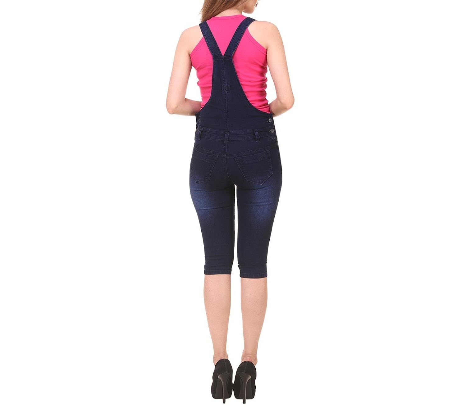 jannon denim capri dungarees for women & girls