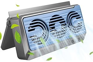 Torcarvh Car Solar Powered Exhaust Fan Car Window Exhaust Fan 180° Vehicle Ventilation Fan Car Radiator Cooling Fan Air Vent Cooler Ventilation System with Three Air Outlet (Gray-Blue)