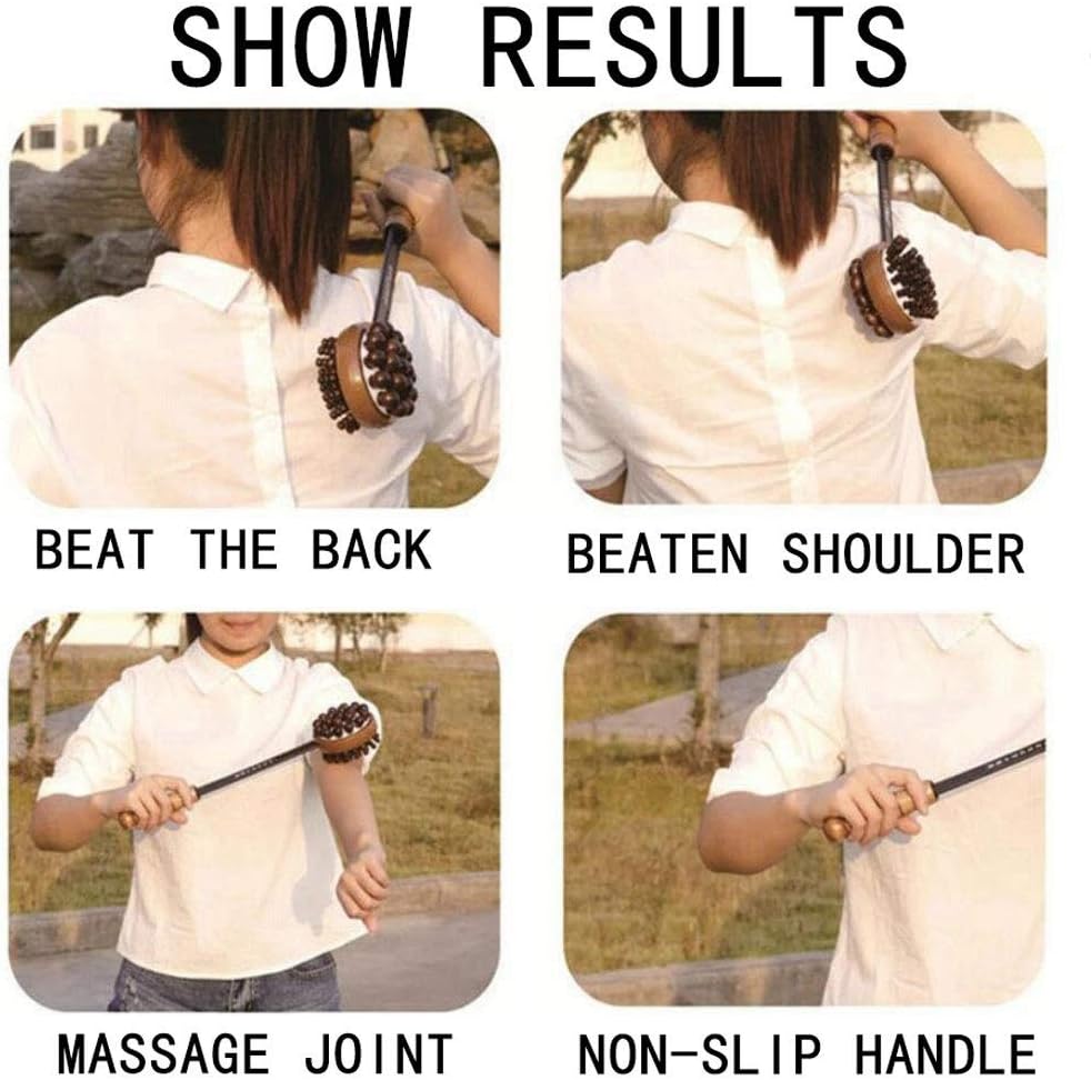Massage Knock Hammer, KedeLak Stretch Wooden Massage Stick Health Meridian Massage Hammer Back Knock Multifunctional Health-Preserving Body Relaxation Massager: Health & Personal Care
