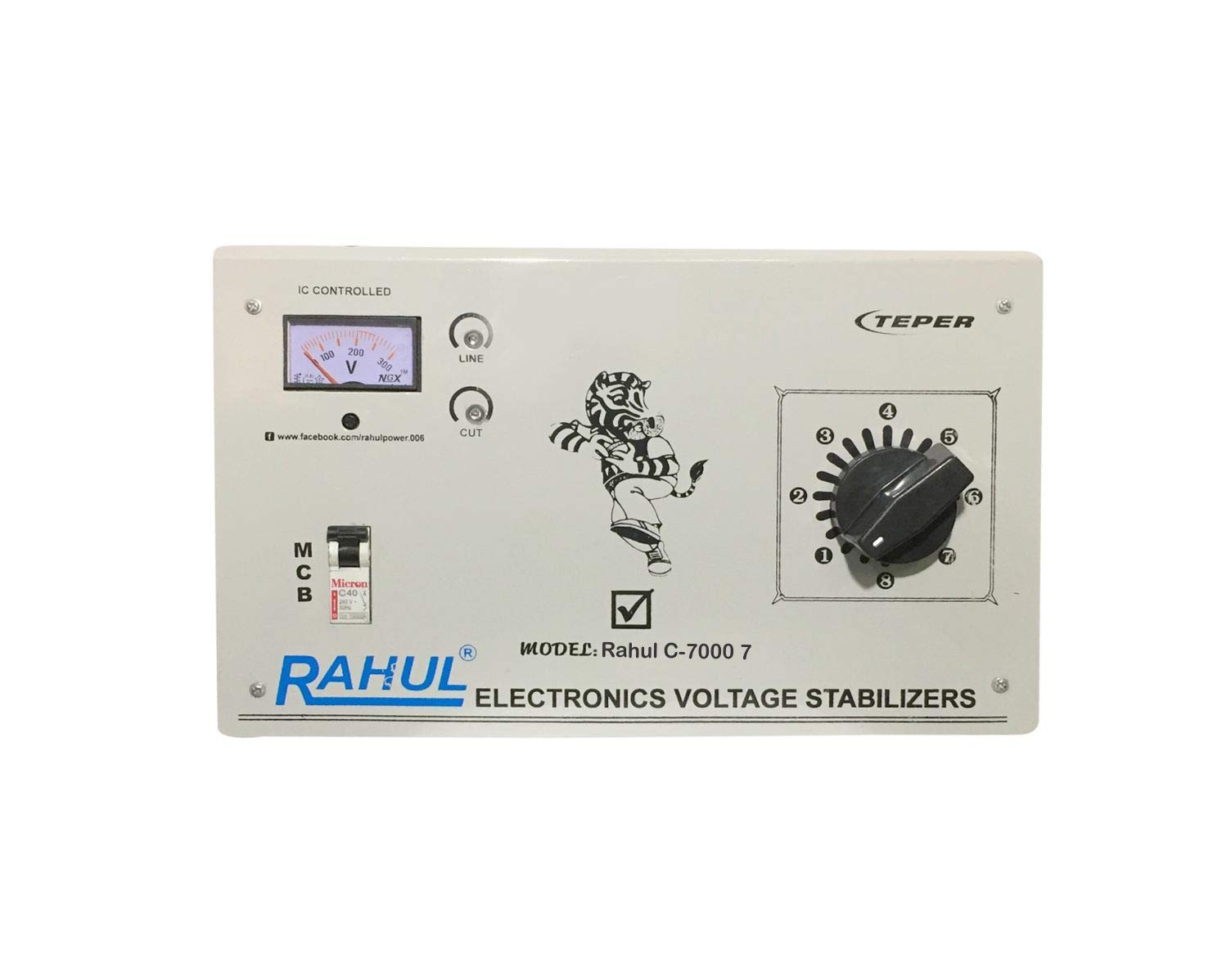 Rahul C-7000 a7 Kva/28 Amp Manual 8 Booster Input 90-260 Volt Output 200  Volt Indoor,Outdoor/D.J. Party,Light,sound System/Led Light/Home,Farm  House,Office ...