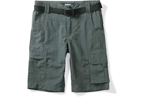 OCHENTA Men & Boys' Quick Dry Cargo Hiking Shorts Elastic Waist Athletic Outdoor Scout Fishing
