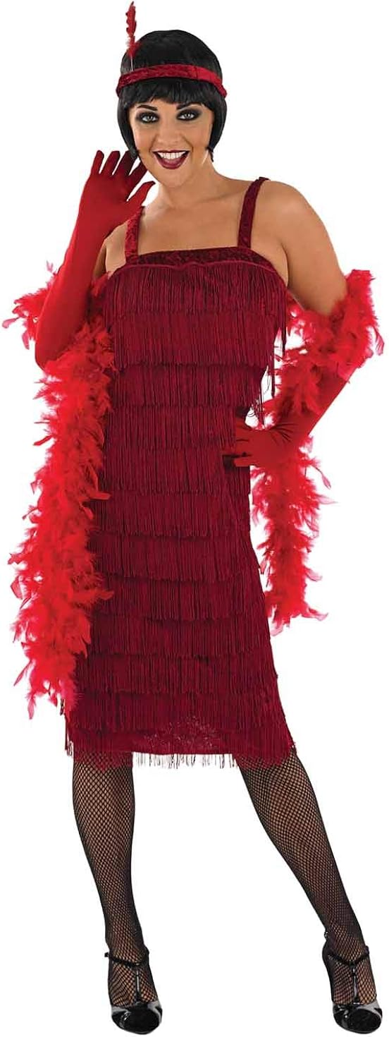 Womens 20s Flapper Girl Costumes Fringed Decades Dresses: Clothing