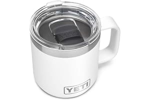 YETI Rambler 10 oz Stackable Mug, Vacuum Insulated, Stainless Steel with MagSlider Lid, White