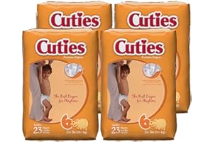 Cuties Baby Diapers, Size 6, 23 Count (Pack of 4)