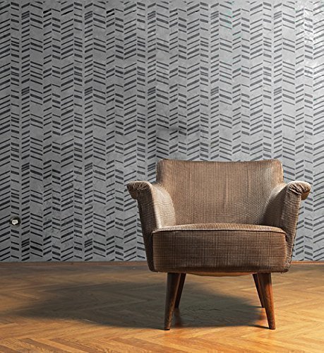 Herringbone Large Wall Stencil for Painting - Expedited 3 days Delivery - Geometric Wall Accent - Reusable Template - Large Mylar Washable Plastic - Repeatable Pattern for Wall DÃ©cor