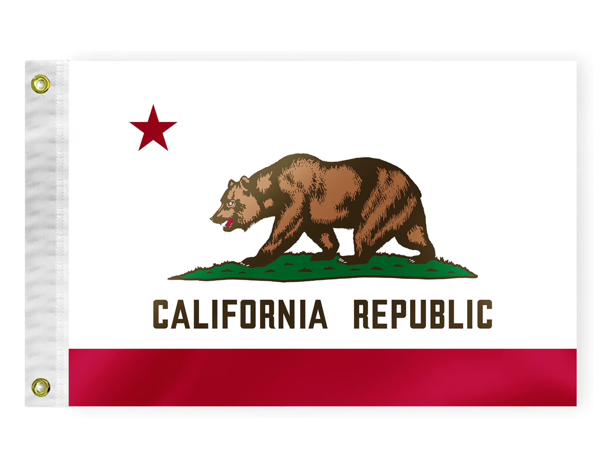 Photo 1 of PLAIEI California Republic State Boat Flag 12x18 inches Small Mini Calif Cali CA Bear Boat ATV Flag For Patriotic California Themed Festival Events Party Decoration