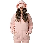 Ainangua Womens Oversized Pullover Essentials Hoodie with Eye Mask Comfor Airplane Mode Travel Office Vacation Sweatshirt