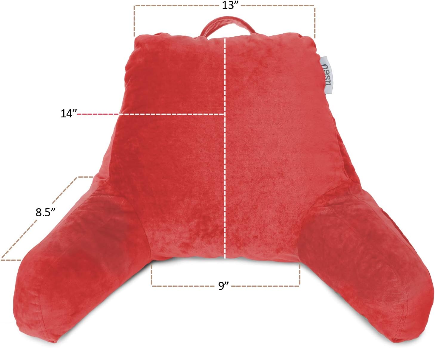 Nestl Reading Pillow, Petite Back Pillow, Backrest Pillows for Bed with Arms, Shredded Memory Foam Back Pillows for Sitting in Bed, Small Back Support Pillow for Kids & Teens, Red: Home & Kitchen