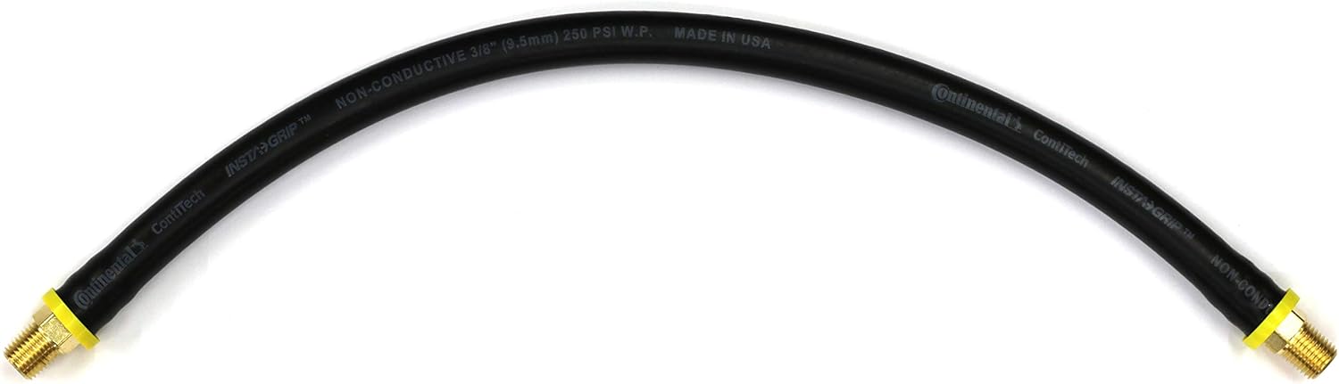 18-inch Short Air Compressor Hose: 1/4" Male NPT to 1/4" Male NPT Connections (Lead-Free Brass) - - 