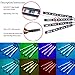AMBOTHER 4X 12-Color 36-LED Car LED Interior Atmosphere Decorative Strip Lights, Glow Neon Floor Decoration Underdash Lighting Lamp Kits, with IR Wireless Remote Control & Car Charger DC 12V