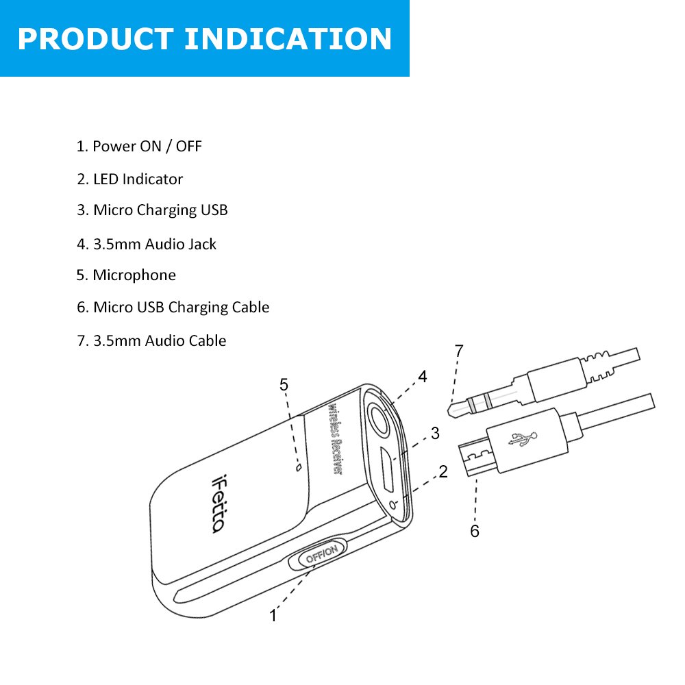 Car Bluetooth Receiver Wireless Portable Audio Adapter 3.5mm Aux Stereo Output Wireless Car Kit Portable Wireless Audio Adapter 3.5mm Aux Stereo Output Wireless Car Kits