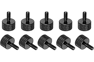 MECCANIXITY M3x8mm Knurled Thumb Screw, 10 Pcs Aluminum Alloy Flat Knurled Head Thumb Screws Bolts Grip Knobs Fasteners for P