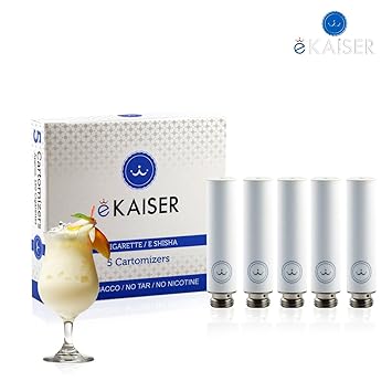 E-Zigarette | E-Liquid 5er Pack Weiß Cartomizer | Piña colada-Geschmack | E-Shisha | für eKaiser Wiederaufladbar E-Shisha Zig