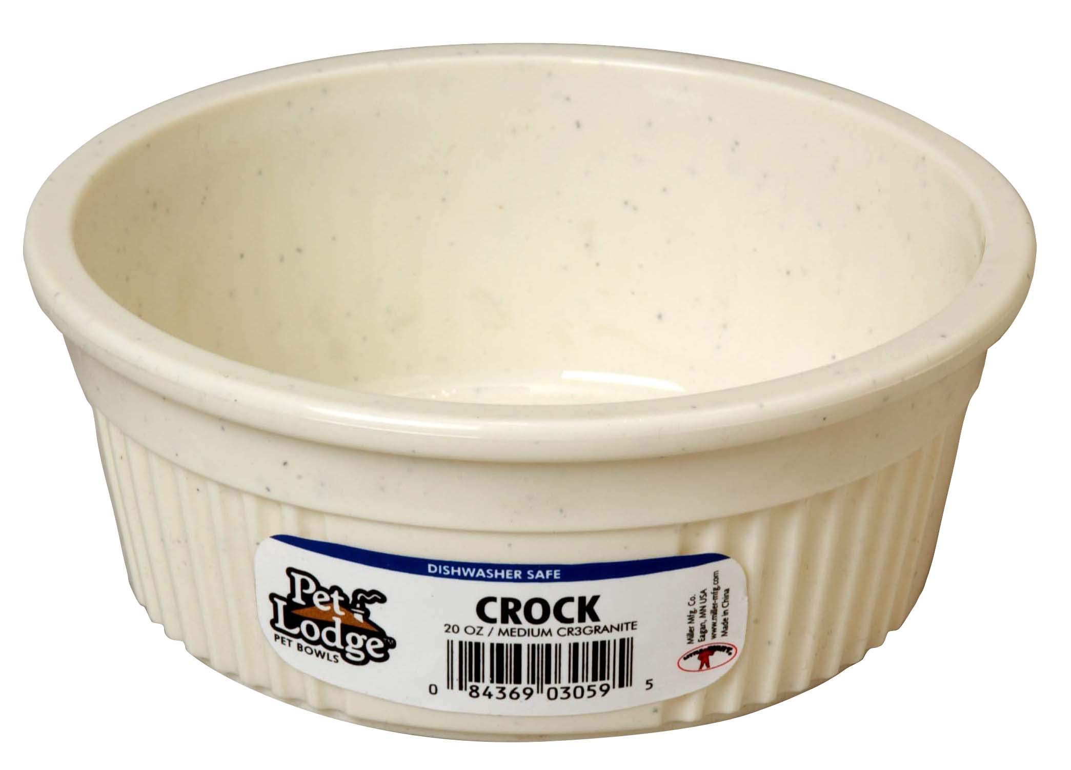 Photo 1 of Pet Lodge® Crock Pet Bowl | Heavy Duty Plastic | Dog Feed & Water Bowl | Granite | 2.5 Cups | Medium