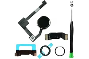 TPhaelay Black Home Button Replacement Compatible with iPad mini 4 7.9”/Air 2 9.7”/Pro 12.9 1st Gen 2015 Incl Flex Ribbon Cable Connector and Screwdriver