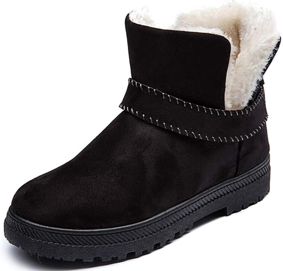 XIANV Snow Boots Women Flats Warm Fur Lined Outdoor Ankle Boots 5-9.5 UK