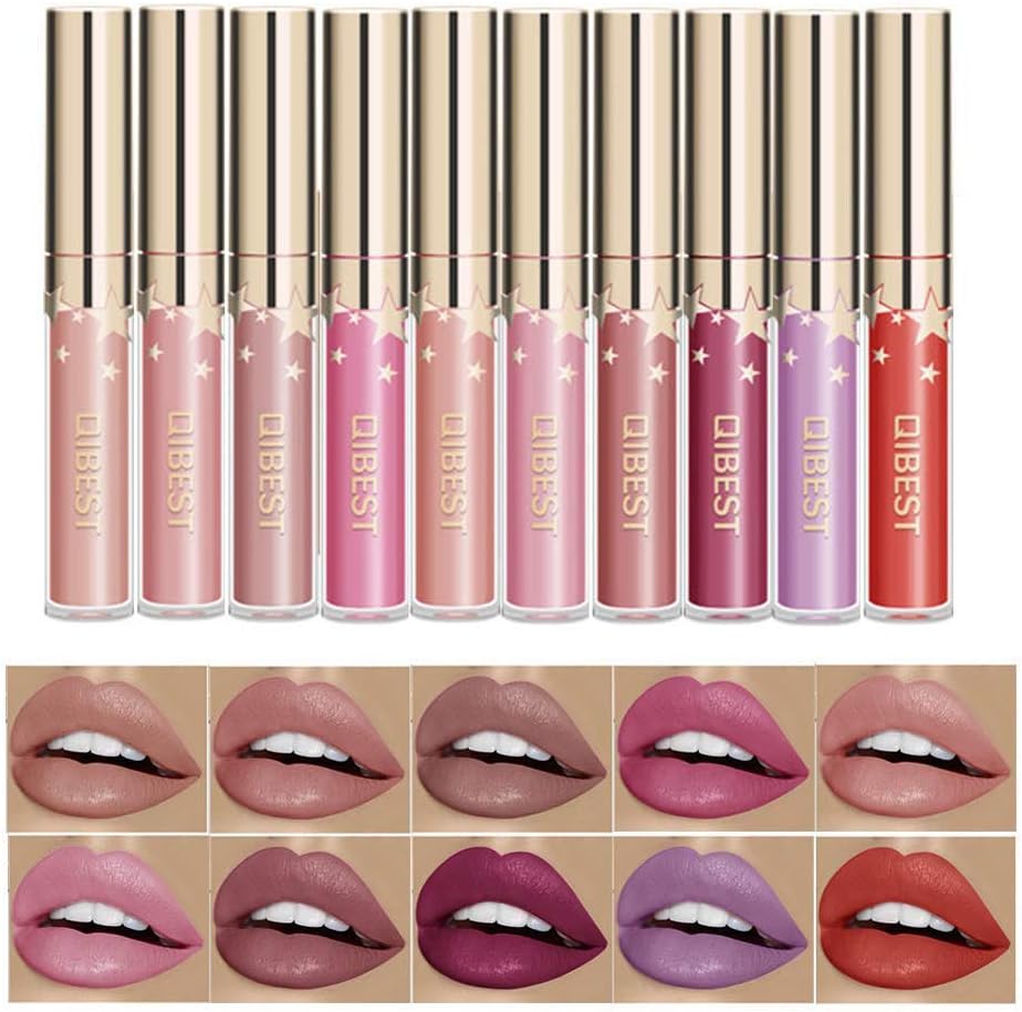 Coosa Glitter Shimmering Liquid Lipstick Set 10 Colors Shinning and Colorstay Lip Gloss (10 PCS-Set 1)