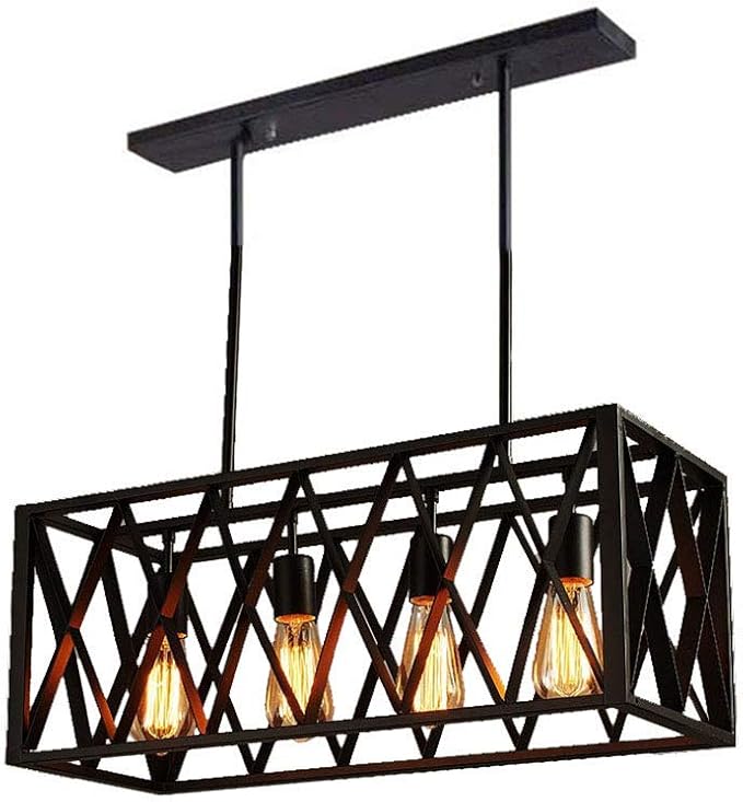 Isla de cocina industrial Lámpara colgante Candelabros de jaula