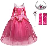 DH Sleeping Beauty Princess Party Girls Costume Dress with Cosplay Accessories
