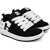 DC boys Court Graffik Skate Shoe, Black/White, 3 Big Kid US