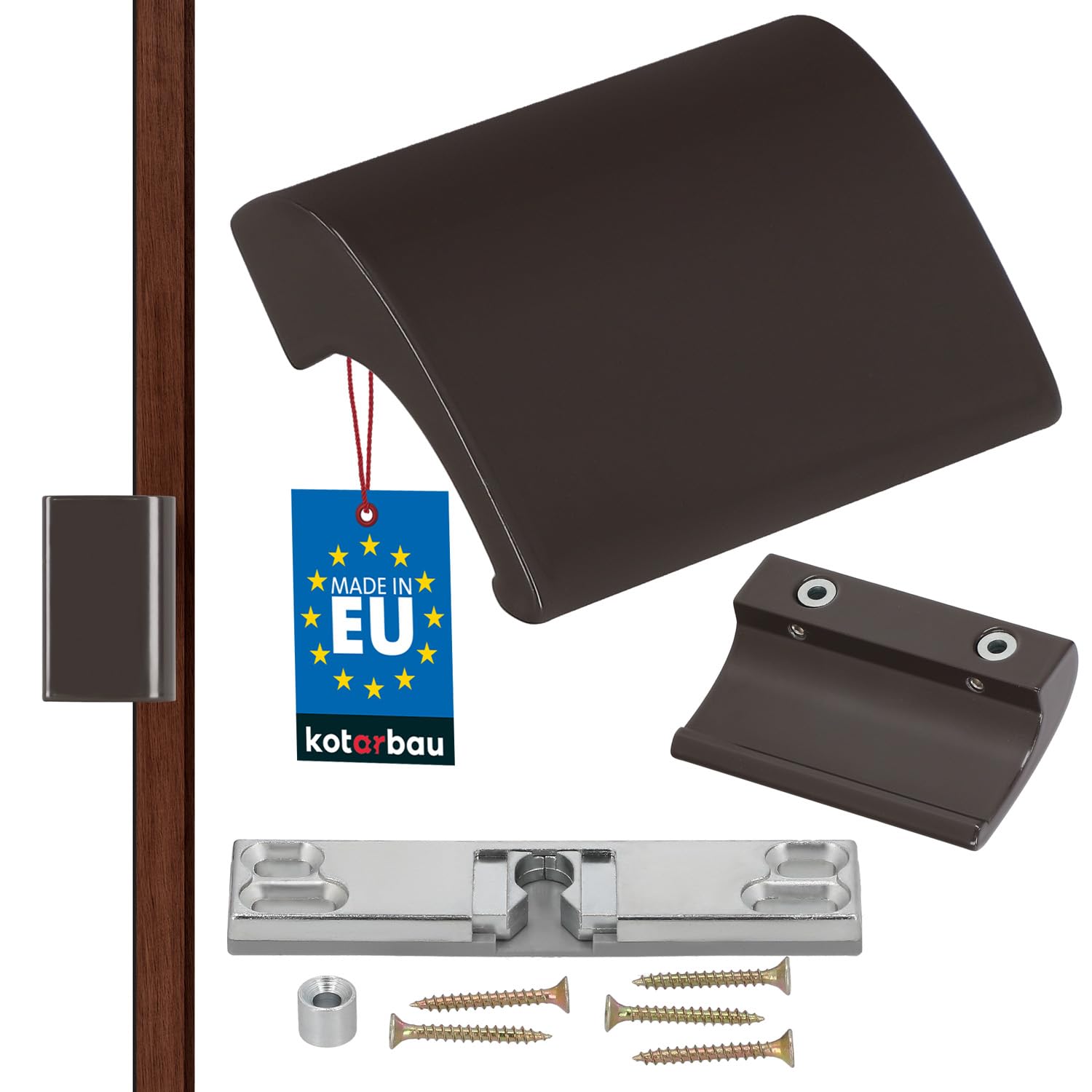 KOTARBAU® Balcony Door Handle, Terrace Door Handle, Brown Door Handle, Balcony Door Handle, Handle for Smokers, Aluminium Handle for Balconies