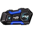 Fodsports Motorcycle Bluetooth intercom FX4 Pro 1200m Helmet Intercom,4 Riders Motorcycle Bluetooth Headset,Universal Bluetooth Helmet Headset,Helmet Communication System FM/Hard &Soft Mic/1Pack