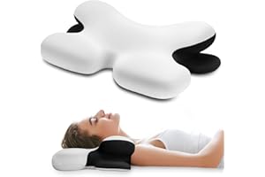 DONAMA Cervical Neck Pillow,Ergonomic Contour Orthopedic Pillow for Neck and Shoulder Pain Relief with Soft Cooling Pillowcase,Memory Foam Support Sleeping Pillow for Side,Back,Stomach Sleeper