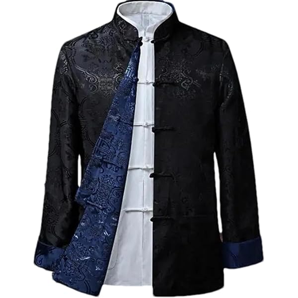 ジャケット・アウター 90's Traditional Black Kung Fu Jacket Kung Fu Jacket, Men Both Sides Martial Arts Jacket,Chinese