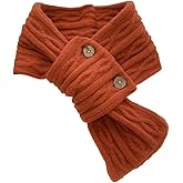 Solyinne Cute Mini Neck Warmer Scarf for Woman Knit Neck Gaiter with Two Buttons Outdoor Activities