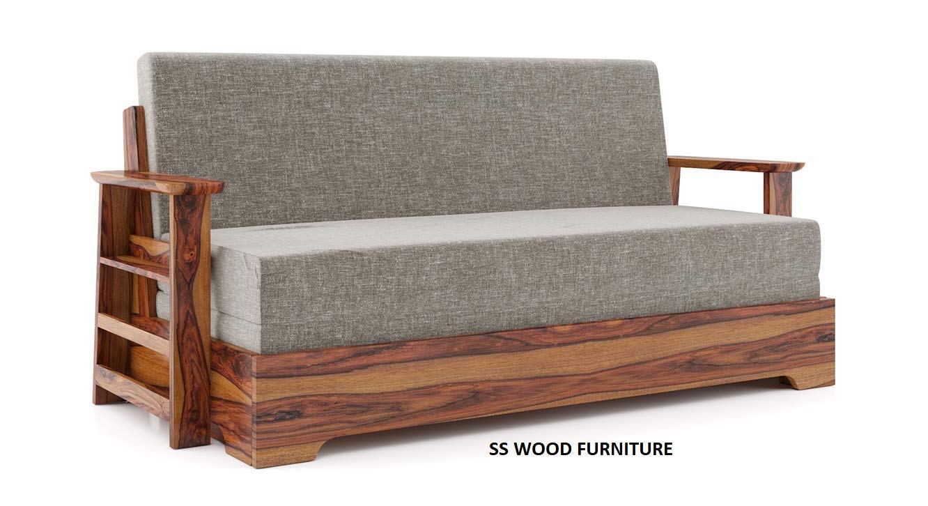 Craftatoz Sheesham Wooden Mahim Sofa Cum Bed Arm With Storage