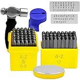 BELMAKS 64 PCS Metal Stamping Kit - Letter Punch Set Metal Stamps for Jewelry Making Leather Steel Number and Letter Stamping Kit Hand Press