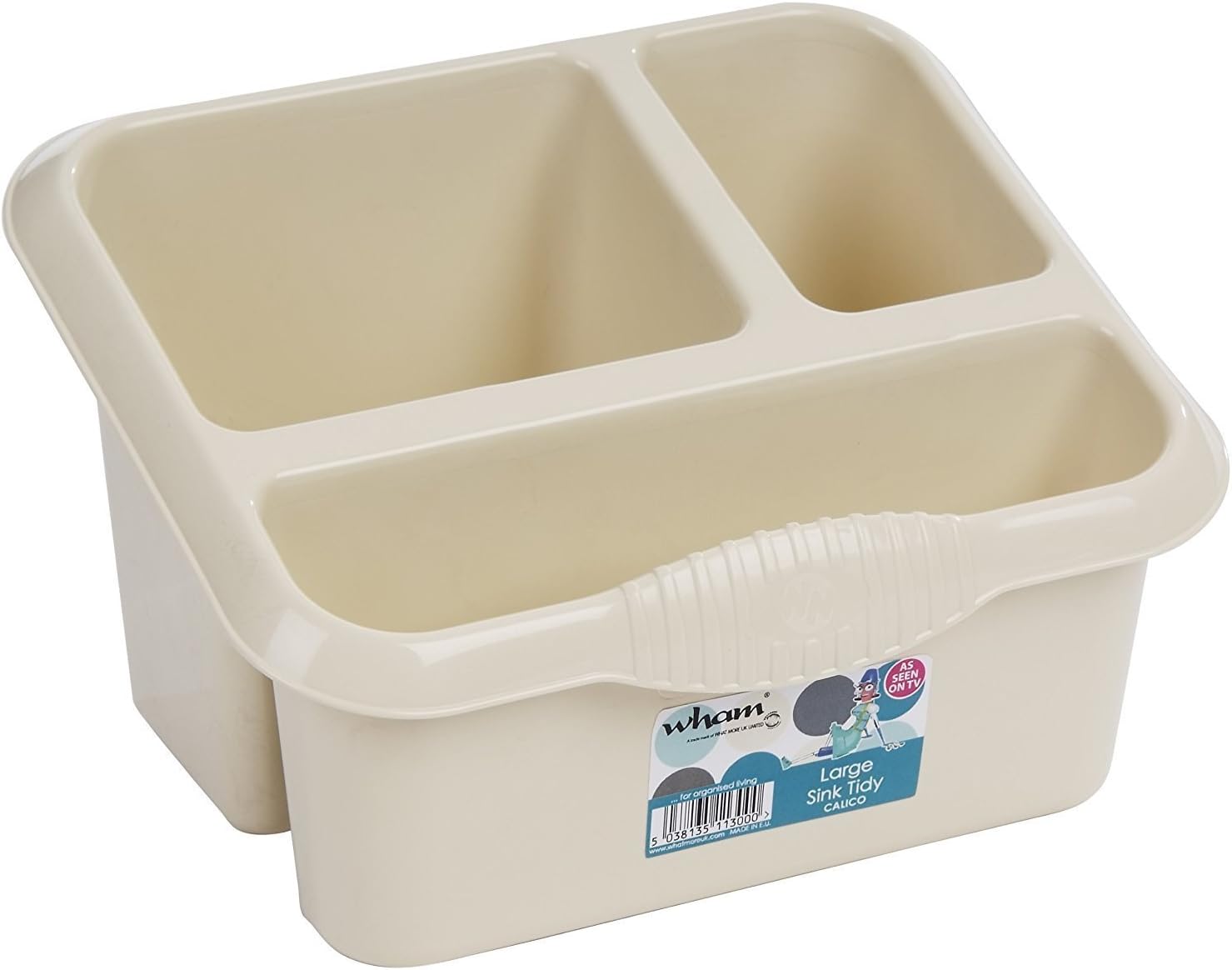 Wham Cream High Grade Large Plastic Sink Tidy Cutlery Drainer Holder
