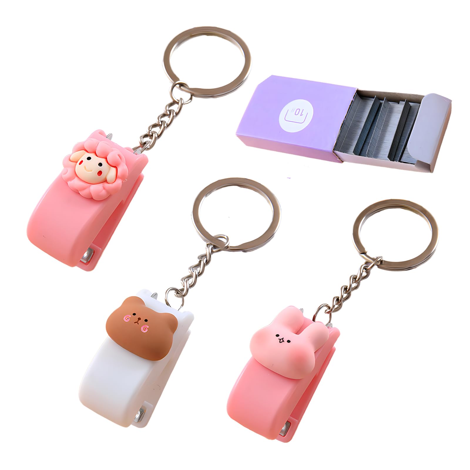 JYJLLM Mini Stapler & Staples Set - Heavy Duty Office Essentials for Stylish Stationery Lovers! Pink Mini Stapler Set with Small Staples