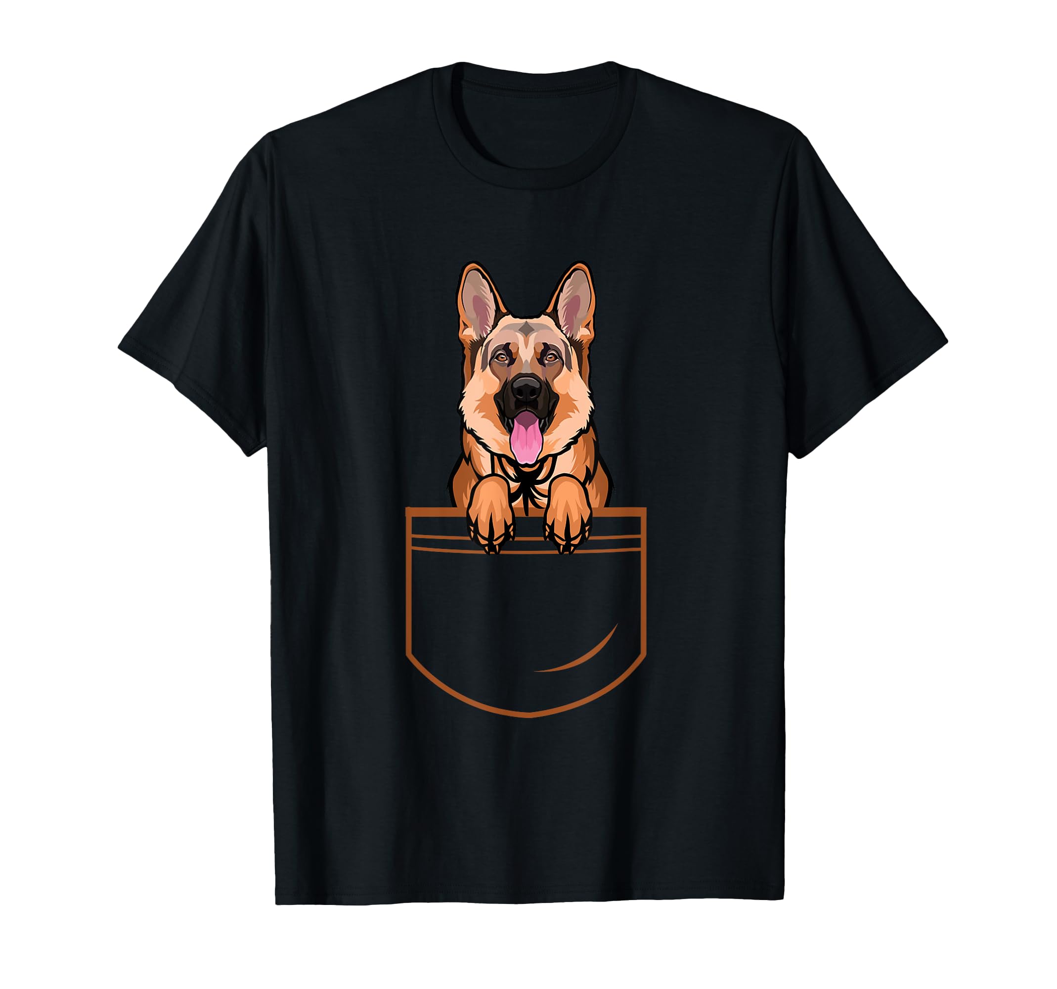 Cute German Shepherd Dog Lover in Chest Pocket T-Shirt — image 1