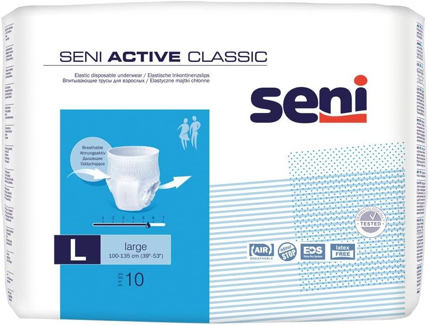 Seni Active Classic Breathable Pull Ups - Large (10 Pieces)
